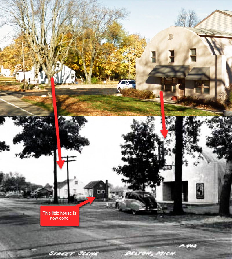 Delton Theatre - Comparison Of Old Photo  (newer photo)